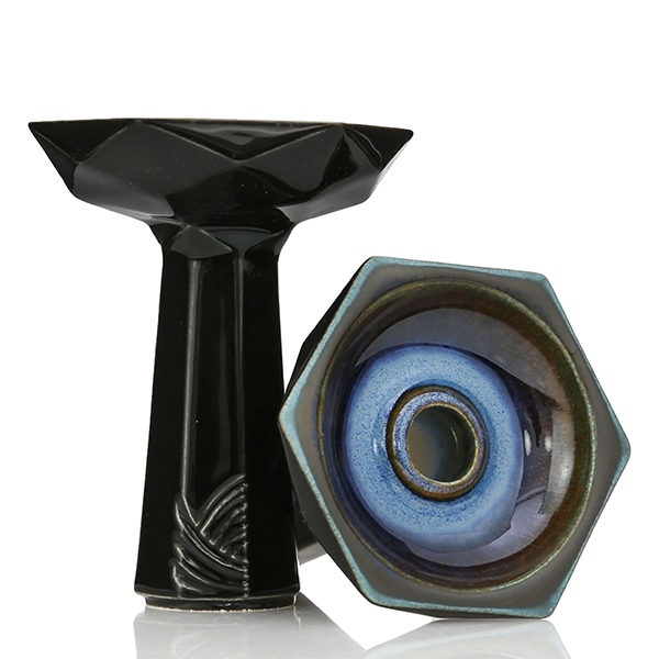 sense verge phunnel in rustic black and blue color for shisha tobacco with glaze