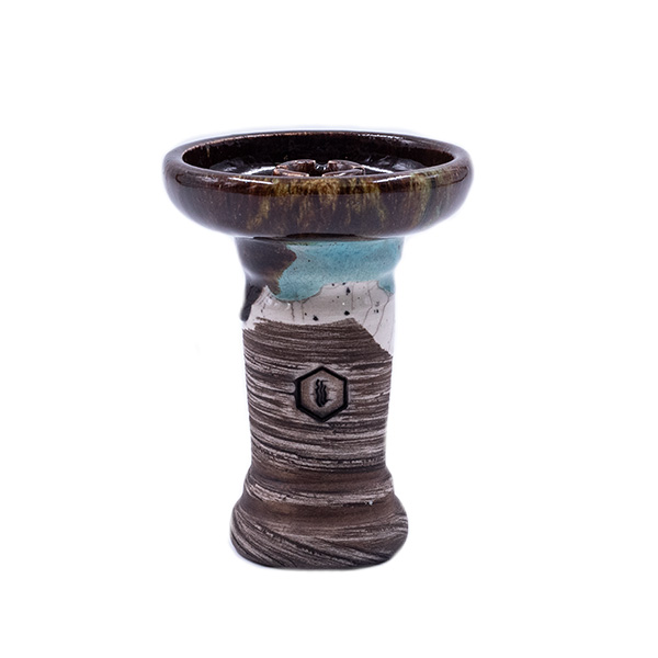 kolos tang romerica phunnel bowl with multi color glaze dripping design for shisha tobacco ideal