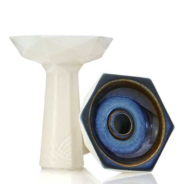 sense verge phunnel in rustic white and blue color for shisha tobacco with glaze