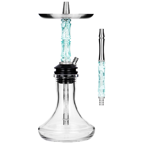 moze breeze two in wavy mint color with mouthpiece and mini drop vase