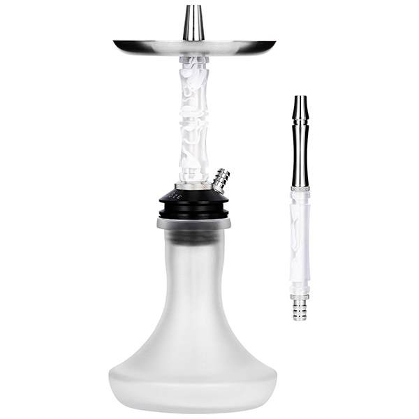 moze breeze two in wavy frosted color with mouthpiece and mini drop vase