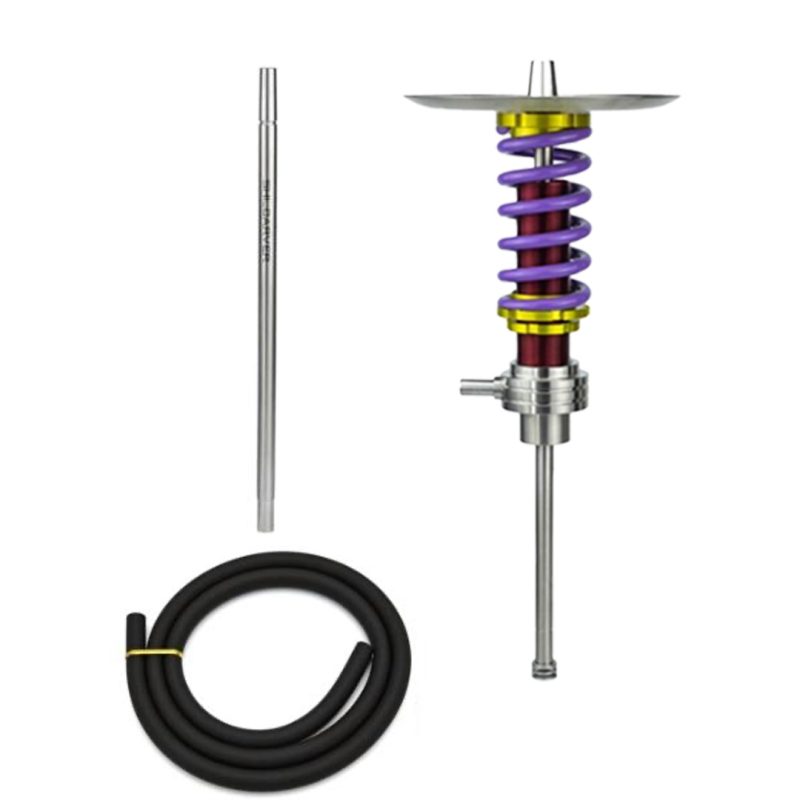 shi carver static 2.0 shisha in lilac gold wine color with mouthpiece and soft touch black hose