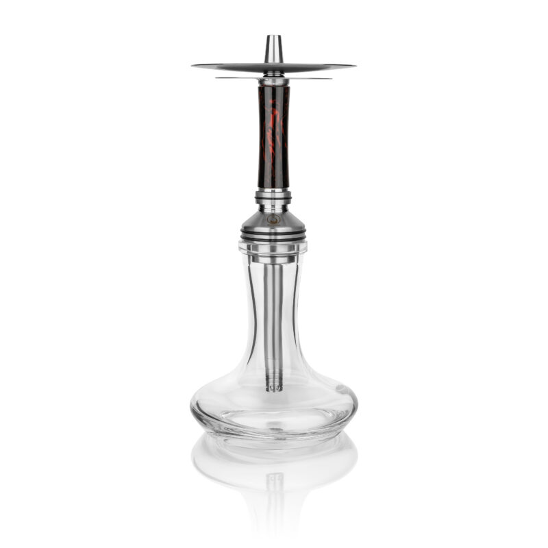steamulation xpansion mini shisha with epoxy black red marble color sleeve