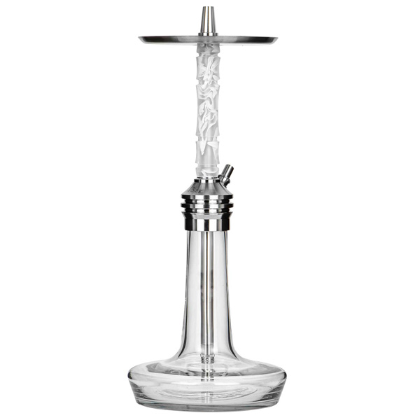 moze shisha lounge silver with clear vase and wavy frosted sleeve